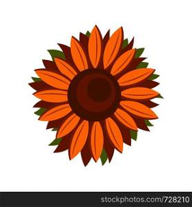 Tall sunflower icon. Flat illustration of tall sunflower vector icon for web. Tall sunflower icon, flat style