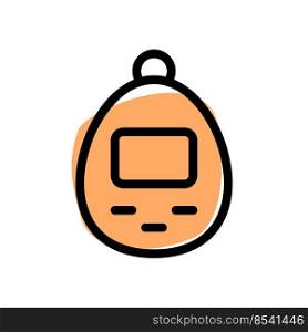 Tamagotchi, a small handheld toy with screen.