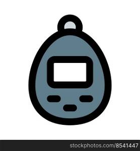 Tamagotchi, a small handheld toy with screen.