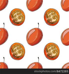 Tamarillo. Seamless pattern with tropical fruits. Illustration in hand draw style. Can be used for fabric, packaging, wrapping paper and etc. Seamless pattern with tropical fruits. Illustration in hand draw style