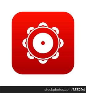 Tambourine icon digital red for any design isolated on white vector illustration. Tambourine icon digital red