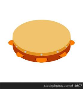 Tambourine icon in isometric 3d style on a white background . Tambourine icon, isometric 3d style