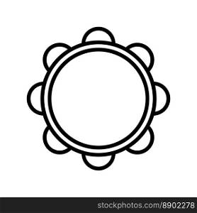 Tambourine icon line isolated on white background. Black flat thin icon on modern outline style. Linear symbol and editable stroke. Simple and pixel perfect stroke vector illustration