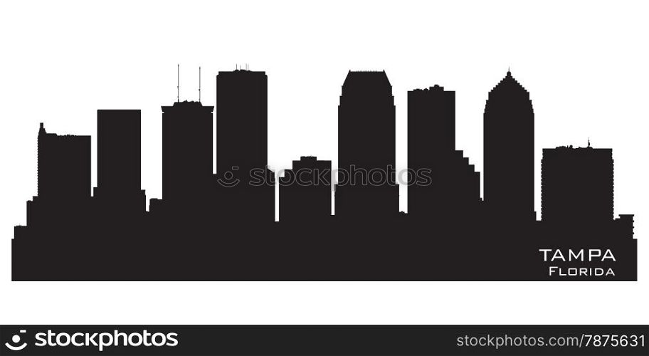 Tampa Florida skyline Detailed vector silhouette
