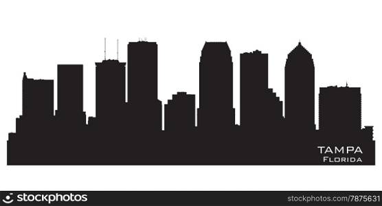 Tampa Florida skyline Detailed vector silhouette