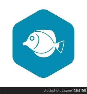Tang fish, Zebrasoma flavescens icon in simple style isolated vector illustration. Tang fish, Zebrasoma flavescens icon