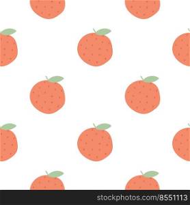 Tangerines seamless pattern. Citrus simple repeat background. Oranges print for textile, packaging, paper and design vector illustration. Tangerines seamless pattern
