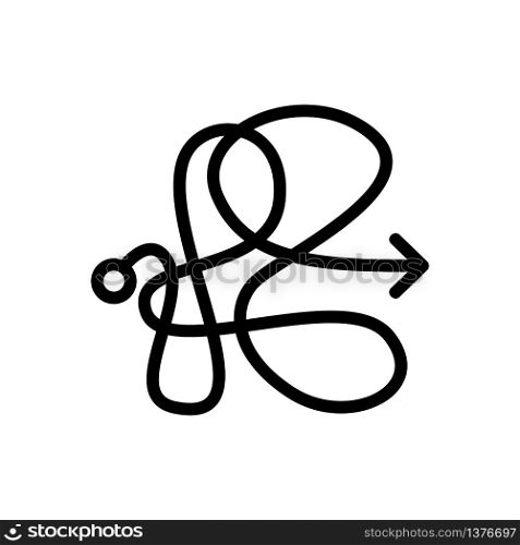 tangled knot icon vector. tangled knot sign. isolated contour symbol illustration. tangled knot icon vector outline illustration