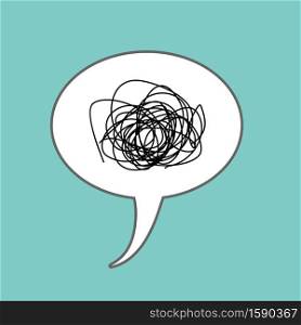 Tangled thoughts Comic speech Bubble isolated. Place for text nonsense, bullshit