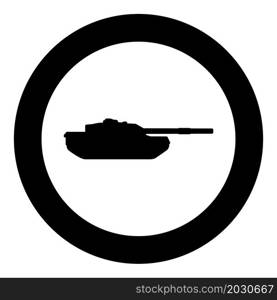 Tank Artillery Army machine Military silhouette World war icon in circle round black color vector illustration image solid outline style simple. Tank Artillery Army machine Military silhouette World war icon in circle round black color vector illustration image solid outline style