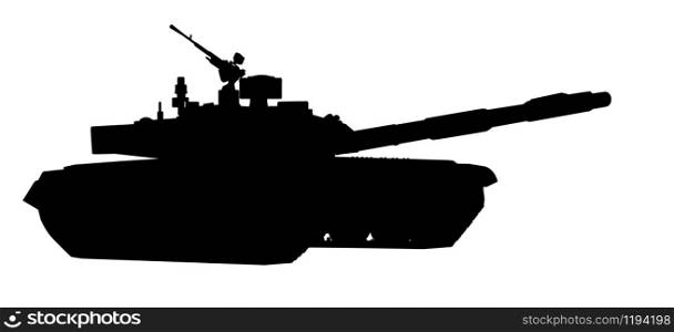 Tank detailed silhouette. Vector EPS 10. Tank vector silhouette