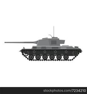Tank German World War 2 Tiger I heavy tank. Tank German World War 2 Tiger I heavy tank. Military army machine war, weapon, battle symbol silhouette side view icon. Vector illustration isolated