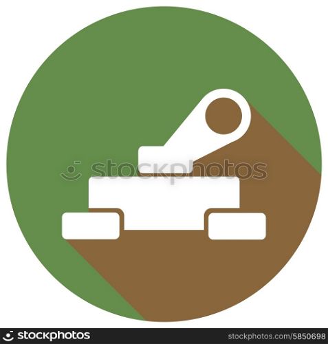 Tank icon with a long shadow
