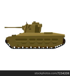 Tank Infantry Mk.II Matilda World War 2 Britain tank. Tank Infantry Mk.II Matilda World War 2 Britain tank. Military army machine war, weapon, battle symbol silhouette side view icon. Vector illustration isolated