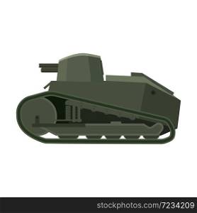 Tank Renault FT17 French Light tank. Tank Renault FT17 French Light tank. Military army machine war, weapon, battle symbol silhouette side view icon. Vector illustration isolated