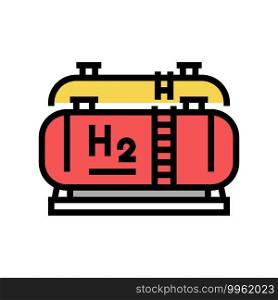 tank storaging hydrogen color icon vector. tank storaging hydrogen sign. isolated symbol illustration. tank storaging hydrogen color icon vector illustration