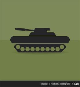 tank vector icon on green backgroundf