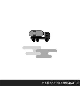 Tanker truck Web Icon. Flat Line Filled Gray Icon Vector