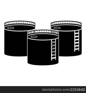 Tanks with oil storage icon black color vector illustration image flat style simple. Tanks with oil storage icon black color vector illustration image flat style