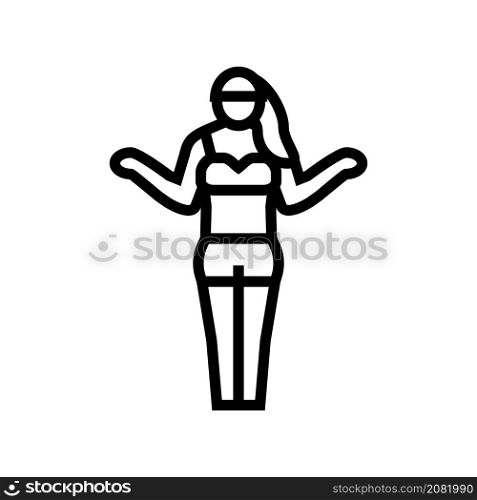 tanned woman line icon vector. tanned woman sign. isolated contour symbol black illustration. tanned woman line icon vector illustration