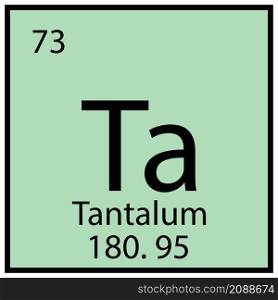 Tantalum element. Mendeleev table. Chemical icon. Square frame. Blue background. Vector illustration. Stock image. EPS 10.. Tantalum element. Mendeleev table. Chemical icon. Square frame. Blue background. Vector illustration. Stock image.
