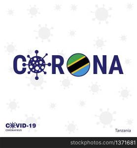 Tanzania Coronavirus Typography. COVID-19 country banner. Stay home, Stay Healthy. Take care of your own health