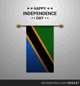Tanzania Independence day hanging flag background