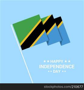 Tanzania Independence day typographic design with flag vector