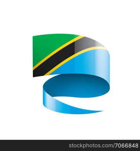 Tanzania national flag, vector illustration on a white background. Tanzania flag, vector illustration on a white background