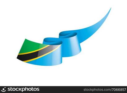 Tanzania national flag, vector illustration on a white background. Tanzania flag, vector illustration on a white background