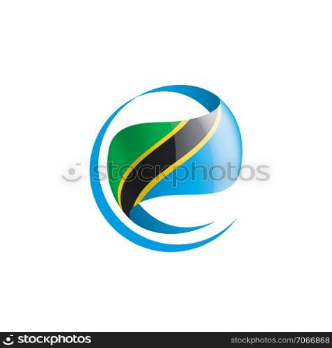 Tanzania national flag, vector illustration on a white background. Tanzania flag, vector illustration on a white background