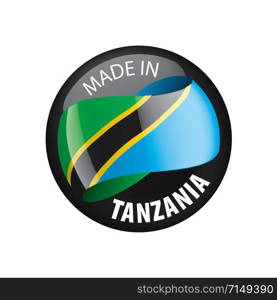 Tanzania national flag, vector illustration on a white background. Tanzania flag, vector illustration on a white background