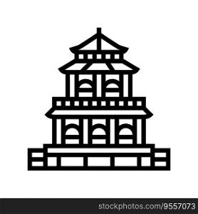 taoist temple taoism line icon vector. taoist temple taoism sign. isolated contour symbol black illustration. taoist temple taoism line icon vector illustration