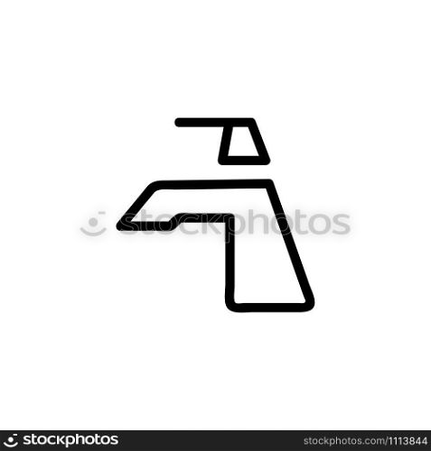 Tap for toilet icon vector. A thin line sign. Isolated contour symbol illustration. Tap for toilet icon vector. Isolated contour symbol illustration