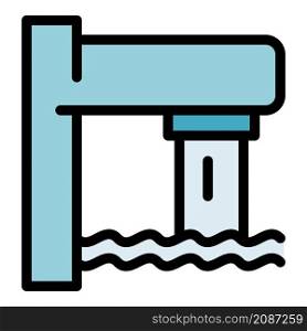 Tap water pool icon. Outline tap water pool vector icon color flat isolated. Tap water pool icon color outline vector