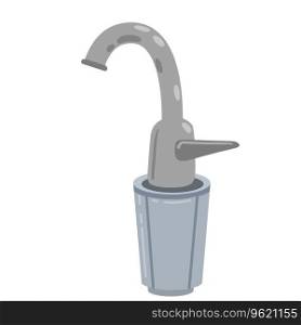 Tap with filter. Kitchen faucet with filtration. Replacement cartridge. Flat cartoon illustration. Tap with filter. Kitchen faucet with filtration.
