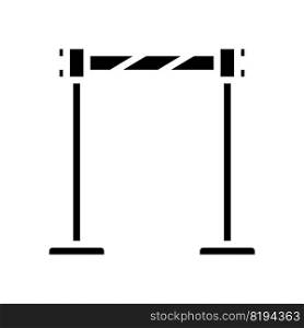 tape barrier stand glyph icon vector. tape barrier stand sign. isolated symbol illustration. tape barrier stand glyph icon vector illustration