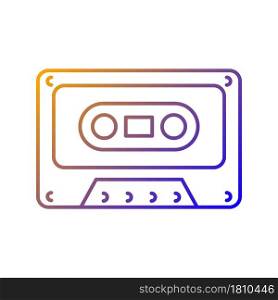 Tape cassette gradient linear vector icon. Music and sounds storage. Vintage technology. Collecting audiotapes. Thin line color symbol. Modern style pictogram. Vector isolated outline drawing. Tape cassette gradient linear vector icon
