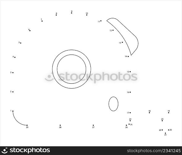 Tape Measure Connect The Dots, Measurement Tape Icon Vector Art Illustration, Puzzle Game Containing A Sequence Of Numbered Dots