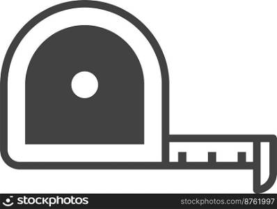 tape measure illustration in minimal style isolated on background