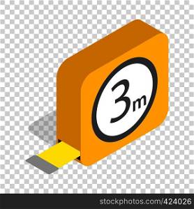 Tape measure roulette isometric icon 3d on a transparent background vector illustration. Tape measure roulette isometric icon
