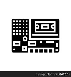 tape player retro gadget glyph icon vector. tape player retro gadget sign. isolated symbol illustration. tape player retro gadget glyph icon vector illustration