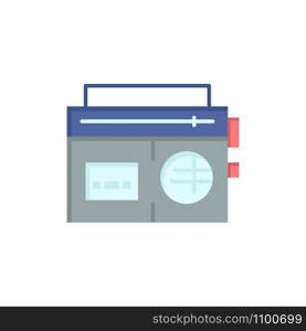 Tape, Radio, Music, Media Flat Color Icon. Vector icon banner Template