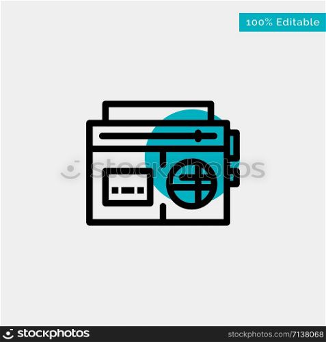 Tape, Radio, Music, Media turquoise highlight circle point Vector icon