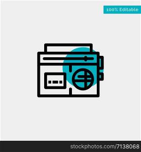 Tape, Radio, Music, Media turquoise highlight circle point Vector icon