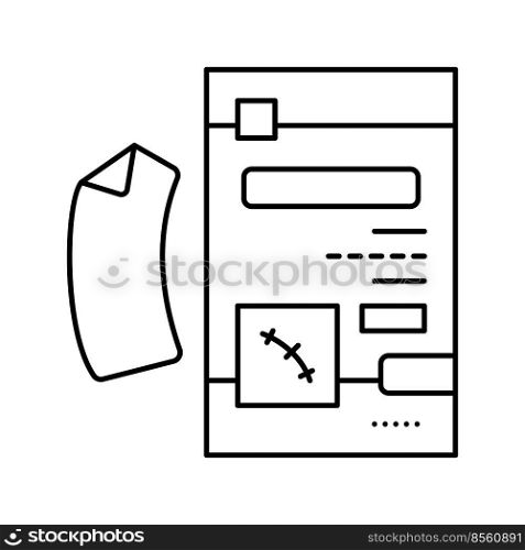 tape scar line icon vector. tape scar sign. isolated contour symbol black illustration. tape scar line icon vector illustration
