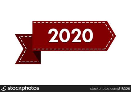 Tape with the number 2020. New year 2020.