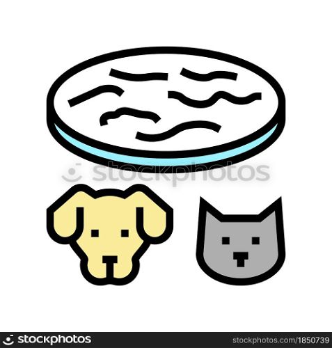 tapeworm animal disease color icon vector. tapeworm animal disease sign. isolated symbol illustration. tapeworm animal disease color icon vector illustration
