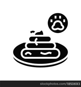tapeworm in poo glyph icon vector. tapeworm in poo sign. isolated contour symbol black illustration. tapeworm in poo glyph icon vector illustration