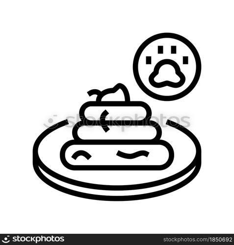 tapeworm in poo line icon vector. tapeworm in poo sign. isolated contour symbol black illustration. tapeworm in poo line icon vector illustration